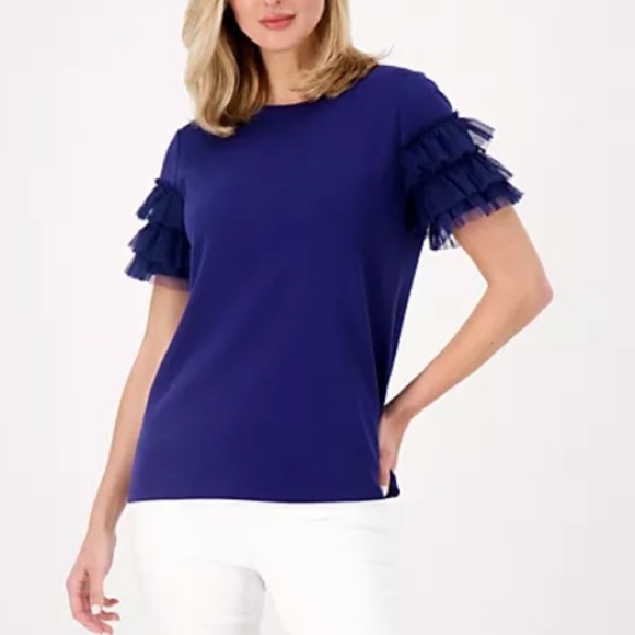 JASON WU Ruffle Sleeve Tee - Picture 1 of 11